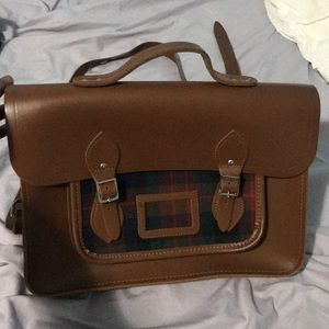 Almost new plaid and brown Cambridge satchel
